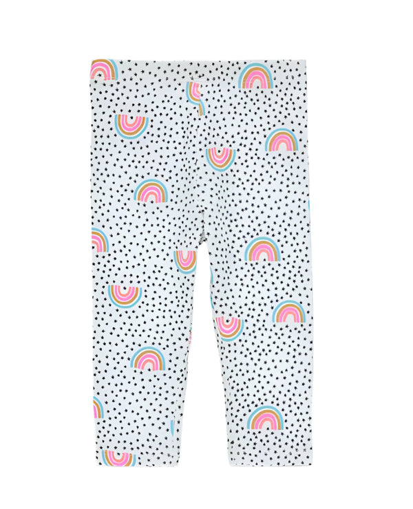 Matalan UK White Rainbow Printed Cotton Legging (12-18 months )