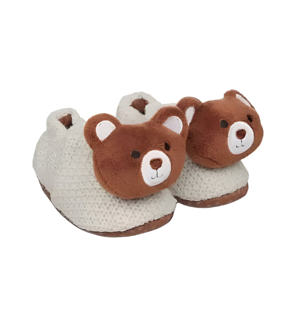 Mothercare Grey Knitted Bear Boy Slipper (1-3 months -EUR 15)