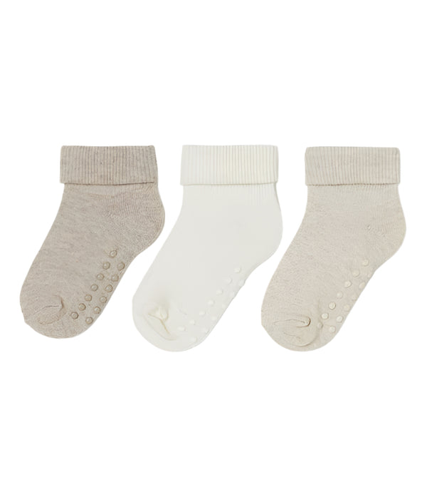 H&M 3 Pack Anti Slip Beige Socks (19-21/ 1-2 Years )