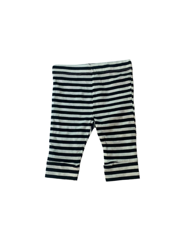 MYK Black And White Stripped Cotton Legging (1-3 Months )