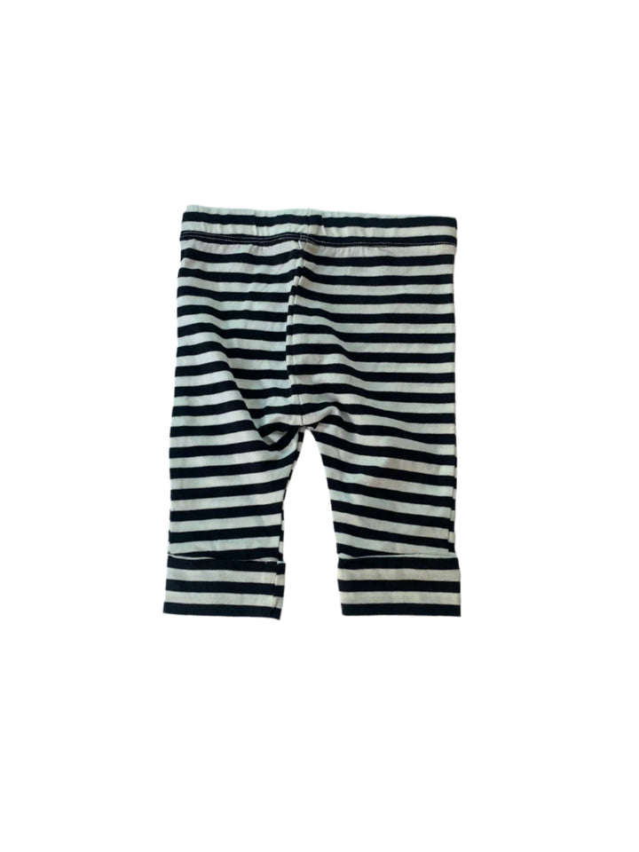 MYK Black And White Stripped Cotton Legging (1-3 Months )