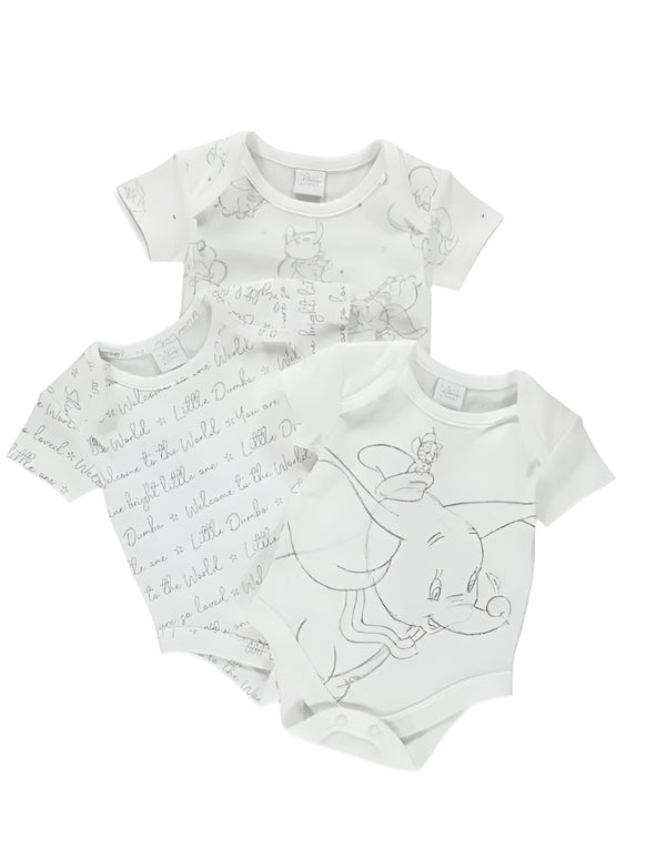 Matalan 3 Pack White Unisex Bodysuit (New Born / 0-3 Months )