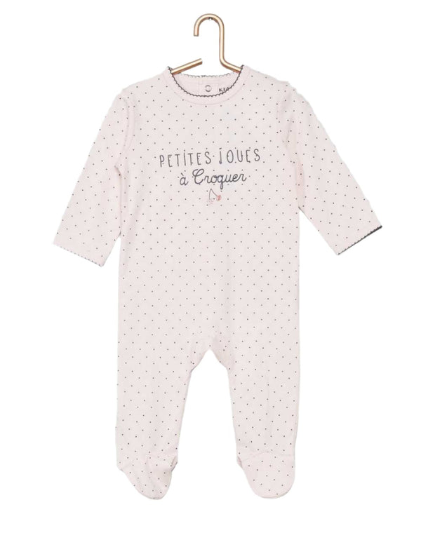 Kiabi France Pink Cotton Girl Sleepsuit