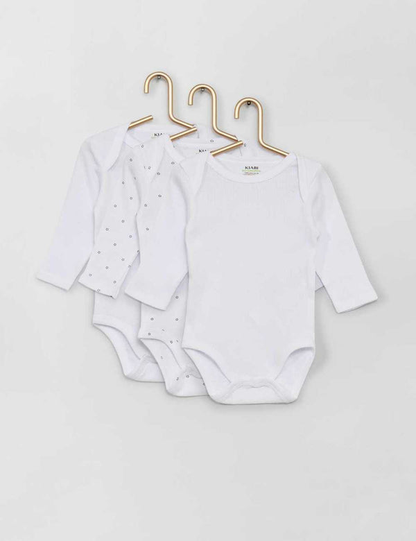 Kiabi France Mes Petits Reves Bodysuit Long Sleeve 3 Pack 