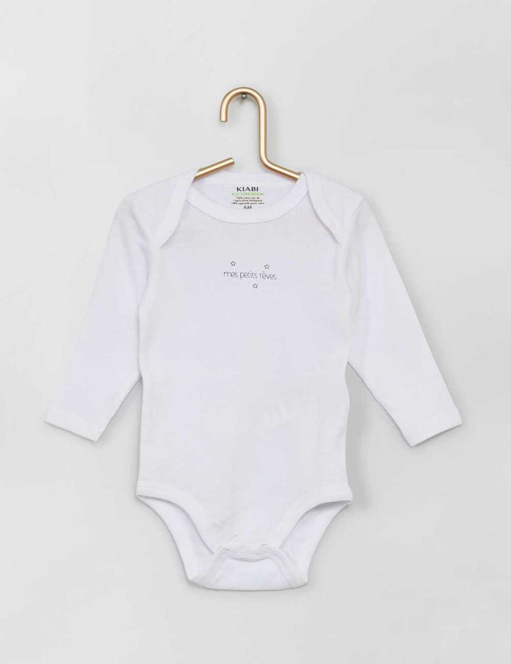 Kiabi France Mes Petits Reves Bodysuit Long Sleeve 3 Pack 