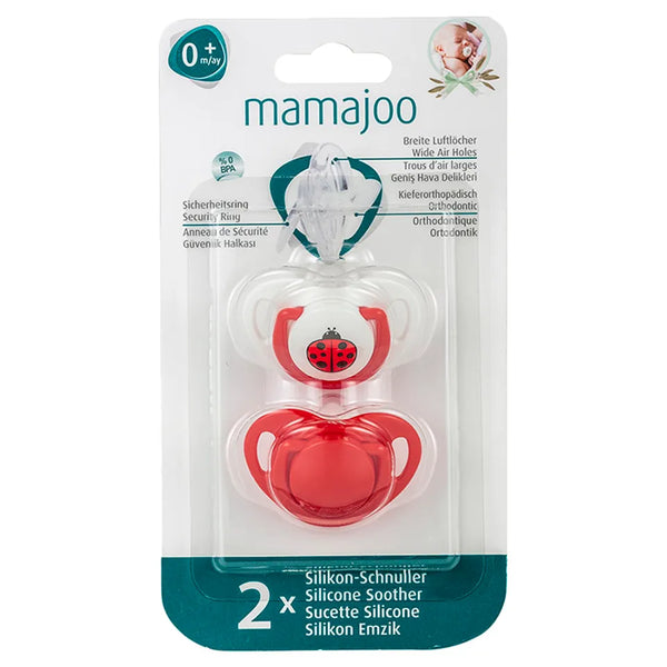 Mamajoo Silicone Orthodontic Lady Bug Soother 2 Pack