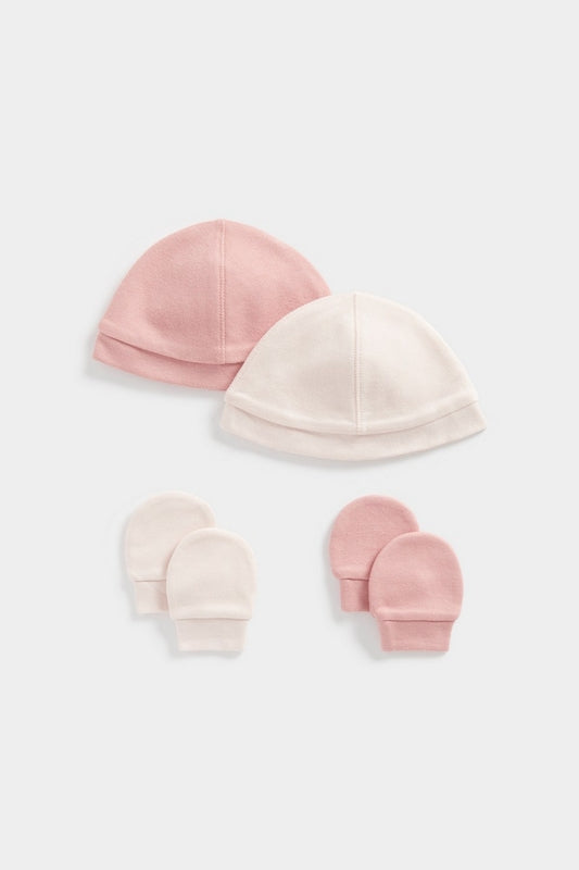 Mothercare My First Pink Hat and Mitts - 2 Pack