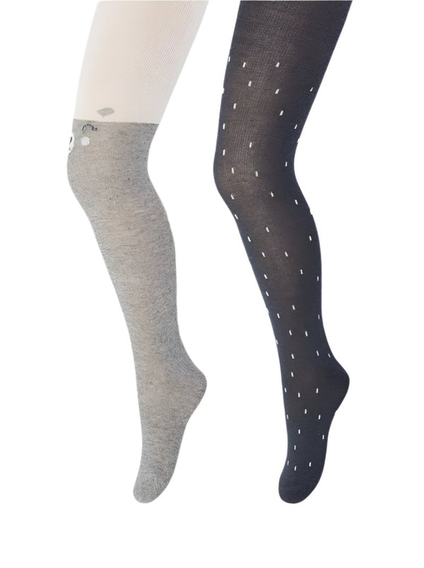 Kiabi France Grey 2 Pairs Of Tights