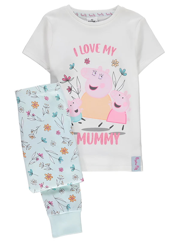 George Uk Peppa Pig I Love My Mummy Floral Pyjamas (12-18, 18-24 months)