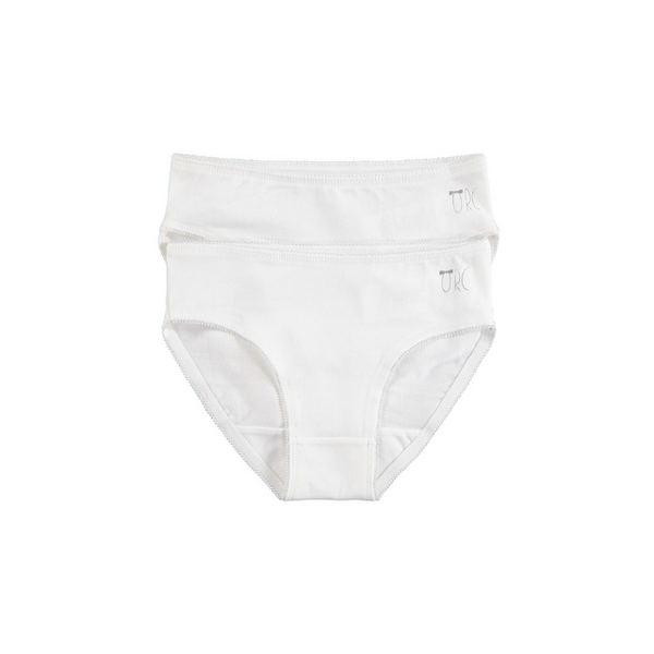 Orchestra 2 Pack White Girls Brief 100%