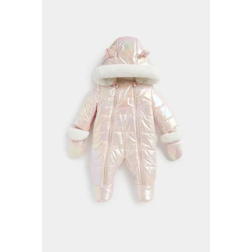 Mothercare Pink Iridescent Snowsuit