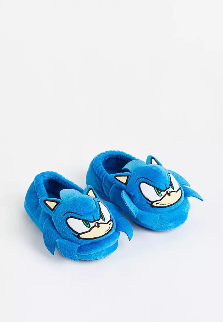 H&M Sonic Soft Slipper In Velour With Appliques And Embroidery  