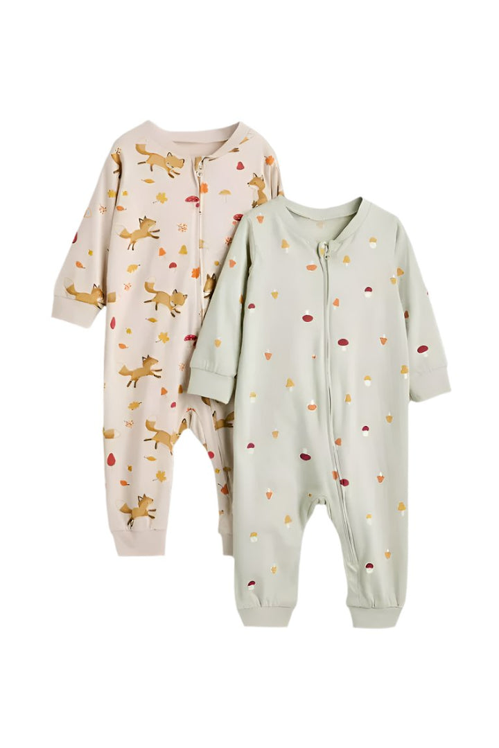 H&M 2 Pack coton Zipper Boys Sleepsuit 