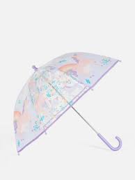 Primark UK Girl Umbrella Unicorn Print Multicolor