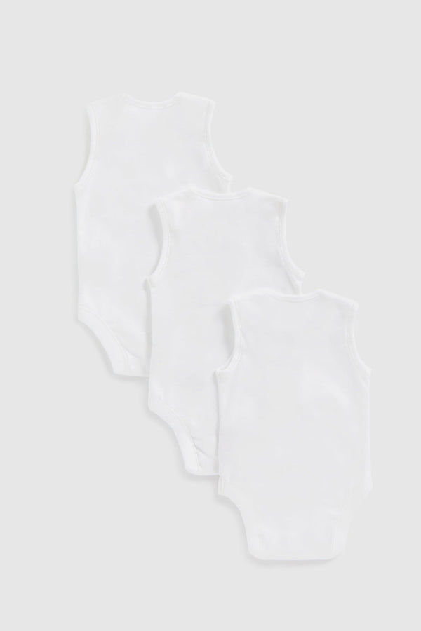 White Continuity Sleeveless Bodysuits