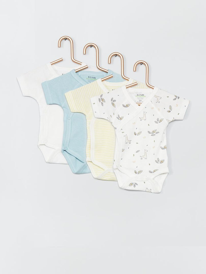 Kiabi France Giraffe Short Sleeve Bodysuit 3 Pack