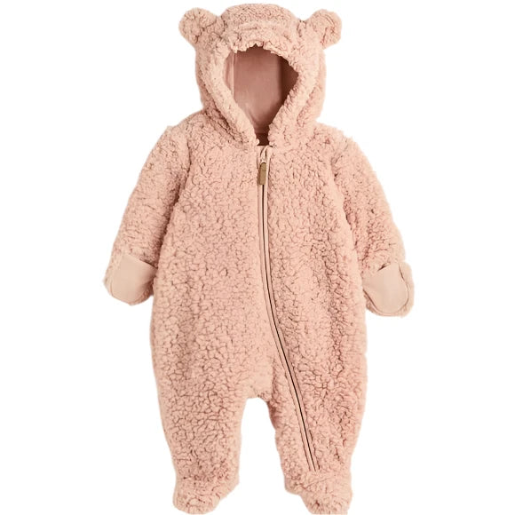 H&M Baby Girl Cozy Faux Sherpa Shearling Jumpsuit