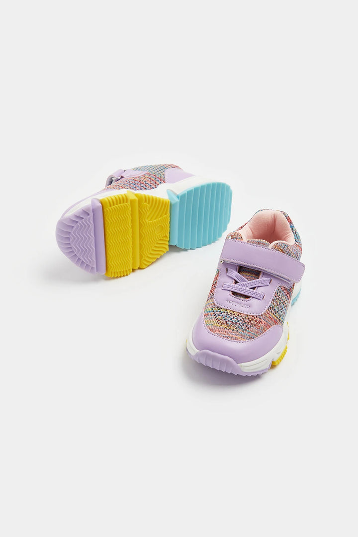 Mothercare Uk Knitted Purple Girls Trainers 