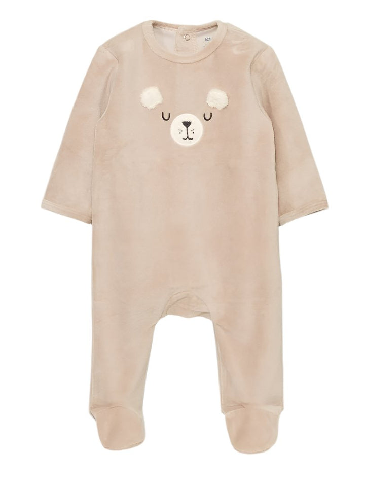 Kiabi France Bear Velour Boy Sleepsuit