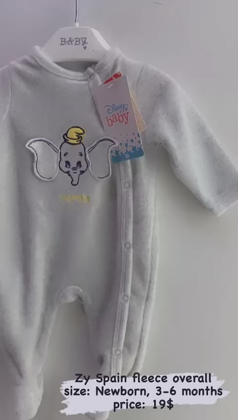 ZY Dumbo Fleece Girls Sleepsuit 