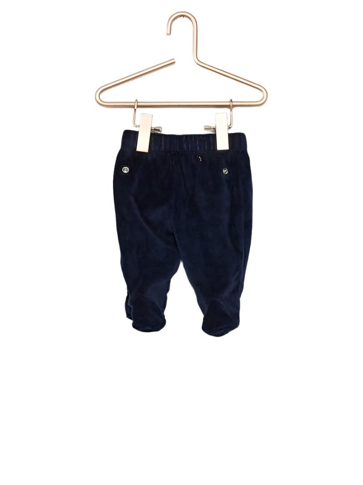 Kiabi France Navy Stripped Velour Pyjama